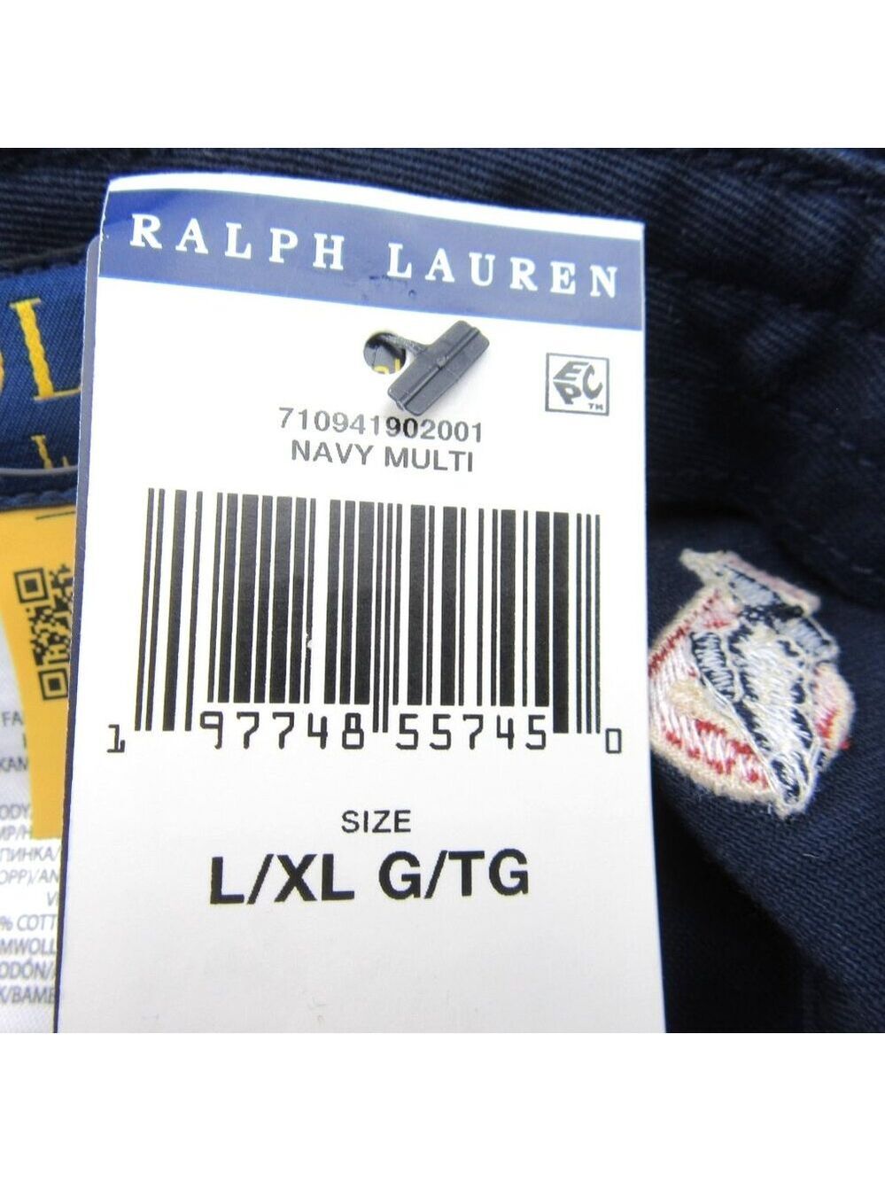 Polo Ralph Lauren Embroidered P-Wing Bucket Hat Adult Size L/XL Navy Blue NEW - Picture 11 of 12